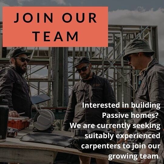We are currently seeking carpenters to join the Saltus Built crew. If you are interested in working with a passionate team on quality builds with a focus on high performance homes, get in touch! 

🔨 Timber framing experience preferred 
🔨 Must be able to work collaboratively with other trades and team members
🔨 Training and development opportunities available
🔨 Full-time and part-time positions available 
🔨 Salary negotiable based on skills and experience 

Email shaun@saltusbuilt.com.au or send us a DM.